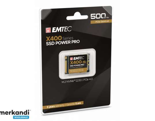 Emtec intern SSD X415/X400 15 500GB M.2 2230 NVMe PCIe Gen4 x4 4400MB/sek
