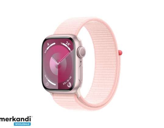 "Apple Watch S9" lydinys. 41mm GPS rožinė sportinė kilpa šviesiai rožinė MR953QF/A
