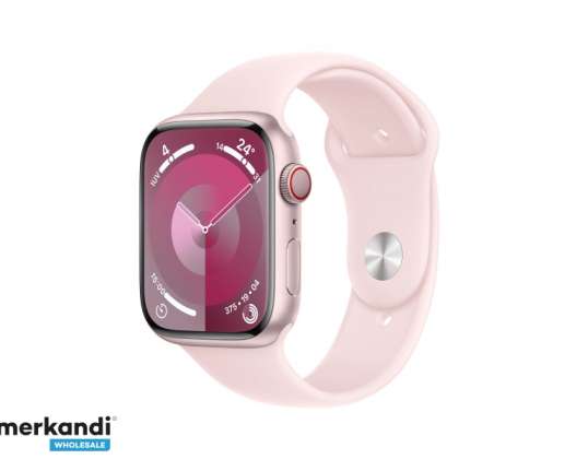 Apple Watch S9 Slitina. 45mm GPS mobilní růžový sportovní řemínek M/L MRML3QF/A