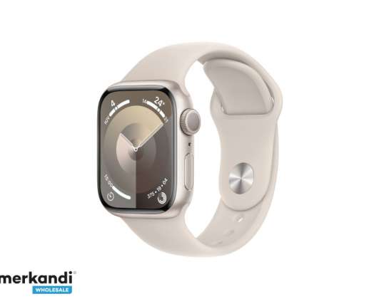 Apple Watch S9 en alliage. Bracelet GPS Starlight Sport 41mm Beige S/M MR8T3QF/A
