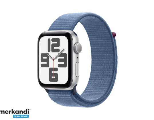 "Apple Watch SE" lydinys. 44 mm GPS sidabrinė sportinė kilpa Winter Blue MREF3QF/A