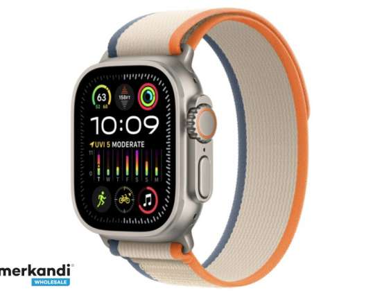Apple Watch Ultra2 Titanium GPS Cell. 49mm smyčka oranžová/béžová S/M MRF13FD/A