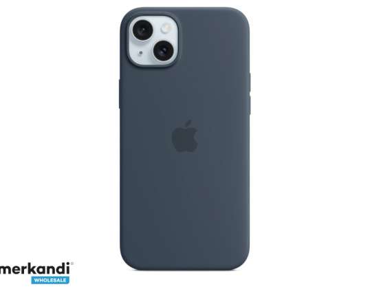 Coque en silicone Apple iPhone 15 Plus avec MagSafe Storm Blue MT123ZM/A