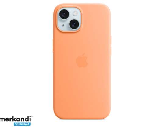 Funda de silicona para iPhone 15 de Apple con sorbete naranja MagSafe MT0W3ZM/A