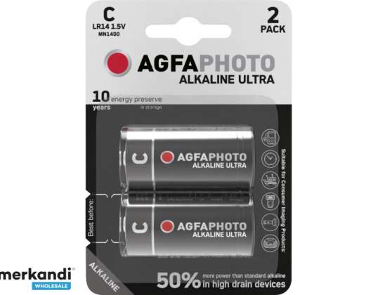 AGFAPHOTO Batteri Ultra Alkalisk Baby C 2-pack