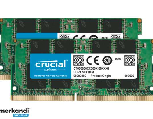 Afgørende 32GB DDR4 RAM SO DIMM PC3200 CL22 2x16GB Kit CT2K16G4SFRA32A