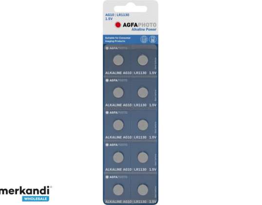 AGFAPHOTO Alkalisk knappcell för batteridrift LR54/LR1130 V10GA AG10 10 Pac