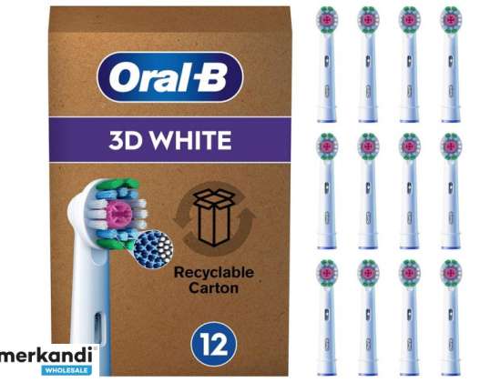 Têtes de brosse Oral B Pro 3D Blanc 12pcs
