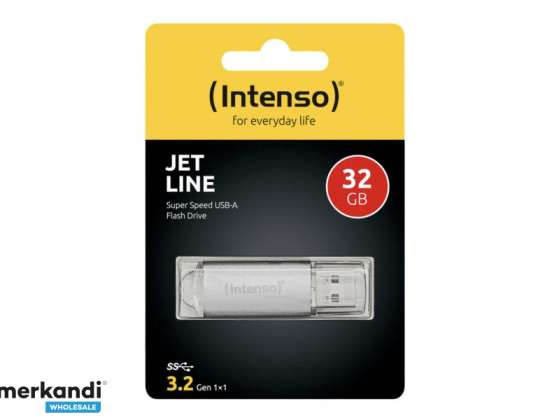 Intenso Jet Line aluminijski USB izbrisivi memorijski pogon 3.2 Gen 1x1 Srebrni 3541480