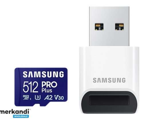 Samsung PRO Plus microSD-kort 512 GB USB-kortläsare 2023 MB MD512SB/WW