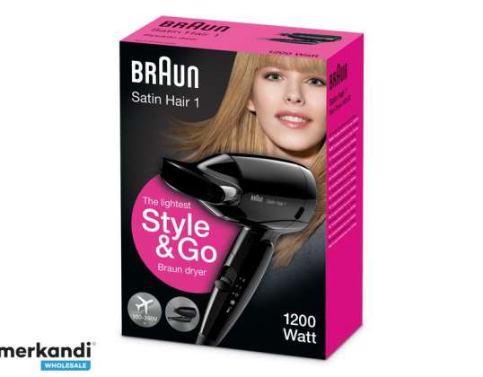 Ruskeat satiinihiukset 1 hiustenkuivaaja tyyli & go musta BRHD130E