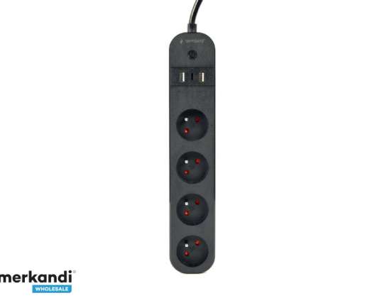 Gembird Smart Powerstrip USB Charger 4 Sockets TSL PS F4U 01