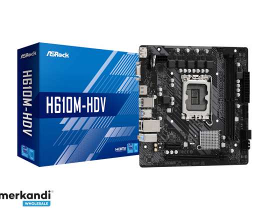 ASRock H610M HDV Intel emaplaat must 90 MXBHS0 A0UAYZ