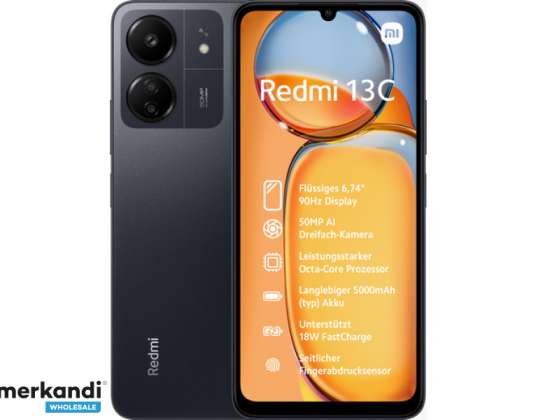 Xiaomi Redmi 13C Dual Sim 4/128GB Midnight Svart Storbritannien MZB0FM7EU