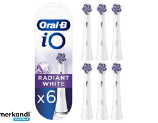 Oral B iO säteilevät valkoiset harjat 6 kpl Valkoinen 4210201434856