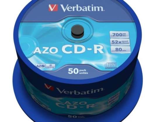 CD R 80 Verbatim 52x DLP AZO 50er kageæske 43343