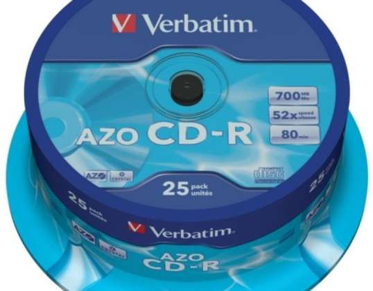 CD R 80 Verbatim 52x DLP AZO 25er Cakebox 43352