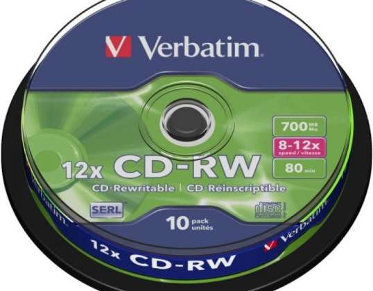 CD RW 80 Verbatim 12x 10τμχ Cakebox 43480