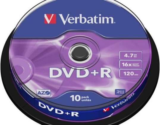 DVD R 4.7GB Verbatim 16x 10pcs Cakebox 43498