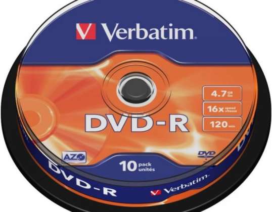 DVD R 4,7 ГБ Verbatim 16x 10шт Коробка для торта 43523