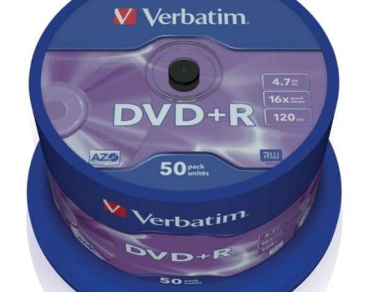 DVD R 4.7GB Verbatim 16x 50vnt Tortų dėžutė 43550