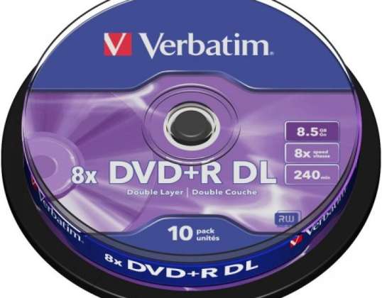 DVD R 8,5 ГБ Verbatim 8x DL 10 CB 43666
