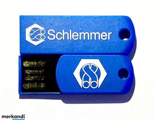 200 st Schlemmer USB-minnen 8GB blå, återstående lagerpallar grossist för återförsäljare