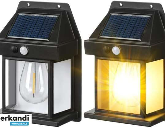 PR-1019 LED napelemes kerti fali lámpa - érzékelővel - 800Lumen - 5.5V