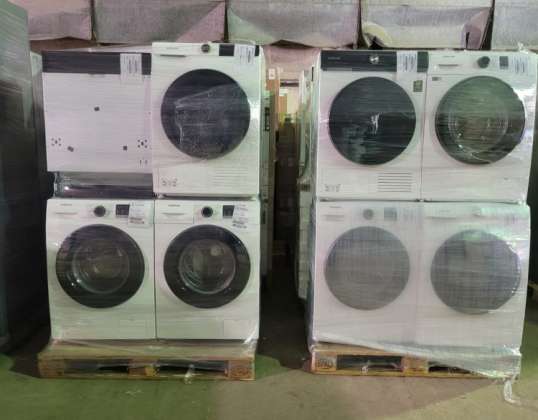Samsung hvitevarer Hvitevarer Returnerte varer 53 stk Engros Gjenværende lager Kjøp Retur Kjøp vaskemaskiner side om side støvsugere