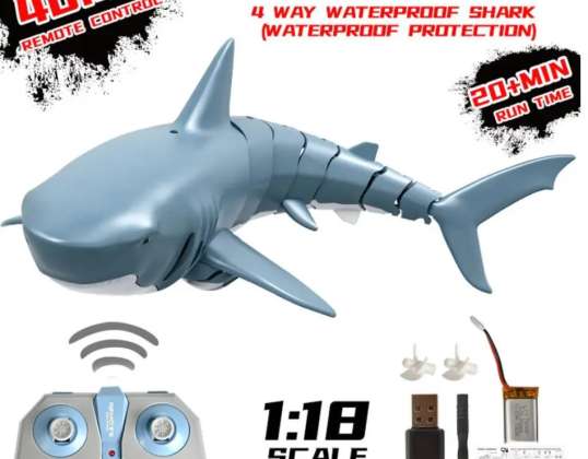 RADIO-CONTROLLED SHARK TOY, SWIMMING IN THE WATER (Stock in Poland)