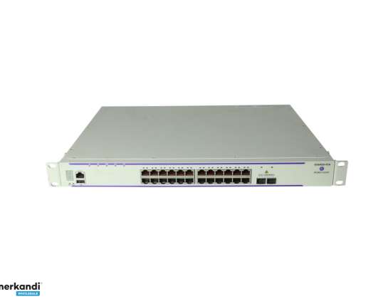 50x Switch Alcatel-Lucent OS6450-P24 24x PoE 1000Mbits 2x Uplink SFP+ 10Gbits Administrert ingen innsatsutvidelsesmodul Rack ører