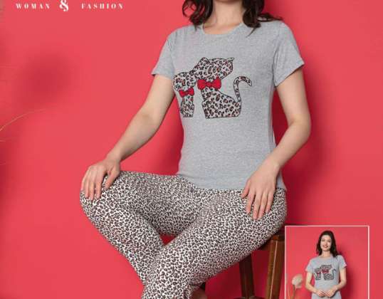 Pijama-Set für Damen mit kurzen Ärmeln aus der Türkei, ausgezeichnete Dessous und Qualität.