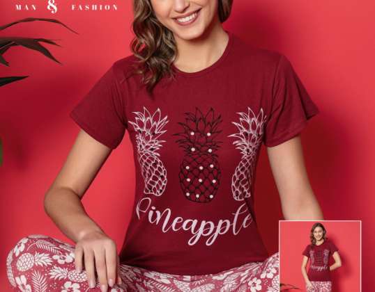 Turkish women's sleepwear set with short sleeves, first-class lingerie and craftsmanship.