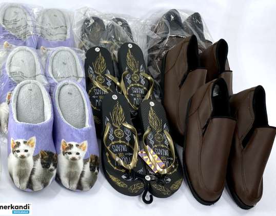 100 pares de sapatos femininos misturam chinelos sapatos baixos, produtos no atacado compram paletes de estoque restantes