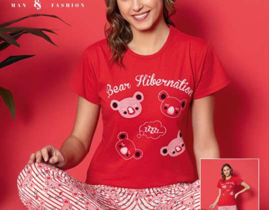 Damespyjamaset voor dames in de groothandel verkrijgbaar in Turkije.