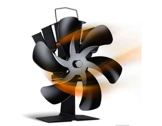 Stove fan for wood stove – Ecofan – Without power – Fireplace fan – Durable – Black