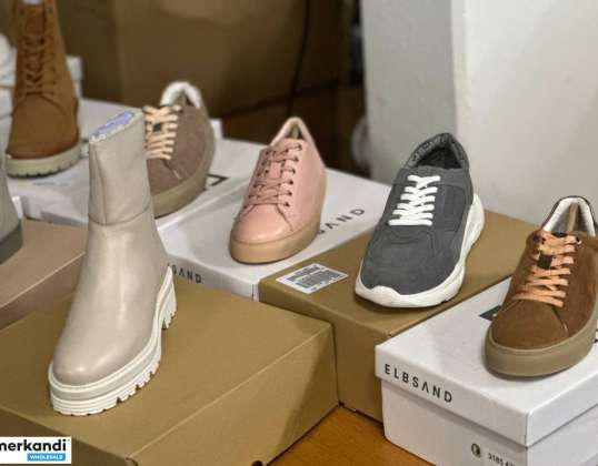 6,50€ per pair, European brand shoe mix, mix of different models and sizes for women and men, mix cardboard, A goods, remaining stock pallet