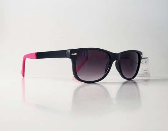 Tre fargers sortiment Kost wayfarer solbriller med neonben S9465