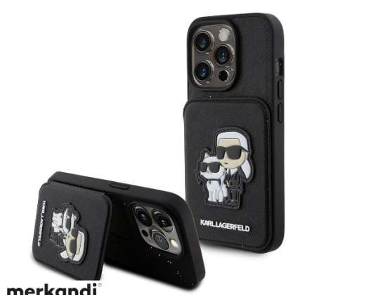 Karl Lagerfeld iPhone 15 Pro Back cover case - SAFFIANO CARDSLOT - Black J-TOO