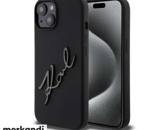 Coque Karl Lagerfeld iPhone 15 Back cover hoesje - KARL SCRIPT LOGO - Zwart J-TOO
