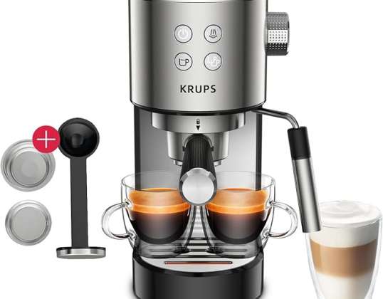 Krups Virtuoso Espresso Conveyor Machine 15 Bar + Tamper, câștigătorul testului la Stiftung Warentest