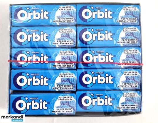 ORBIT Peppermint 14g Number of pieces 10 SUGAR-FREE CHEWING GUM WITH SWEETENERS AND MINT FLAVOR.
