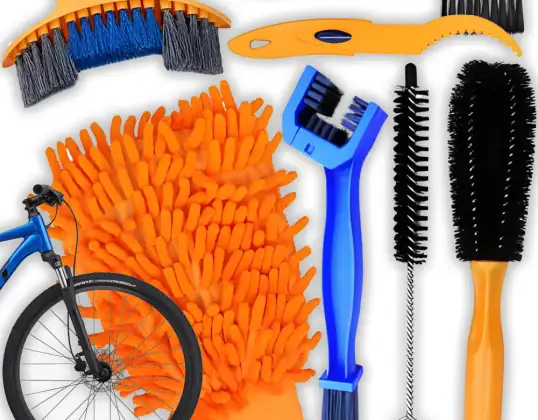 Cleaning Kit Washing Bike Chain Tire Care Brushes 7in1 WHEELWASH