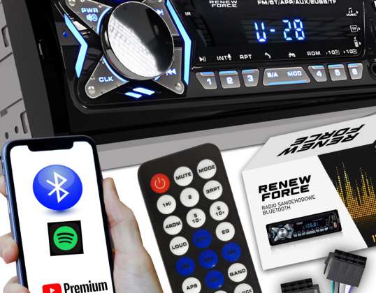 Bluetooth Car Radio 1-DIN USB AUX MP3 LCD Τηλεχειριστήριο Μικροφώνου Σετ 1781