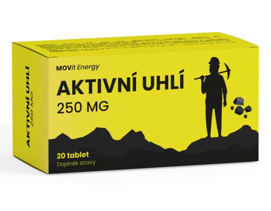 MOVit aktivno oglje 250 mg 20 tablet
