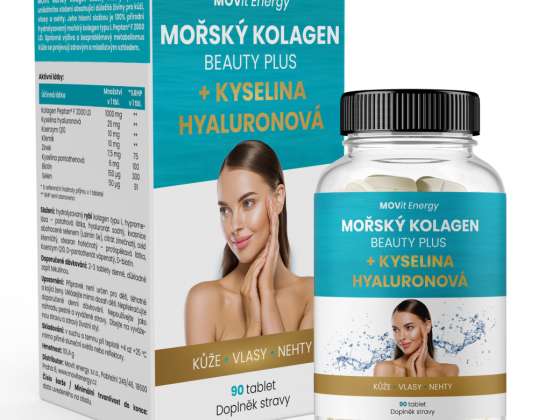 MOVit Marine Collagen Beauty Plus Hyaluronzuur 90 tabletten.