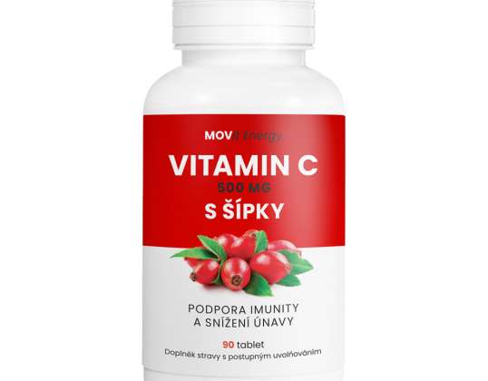 MOVit Vitamin C 500 mg με τριανταφυλλιά 90 δισκία.
