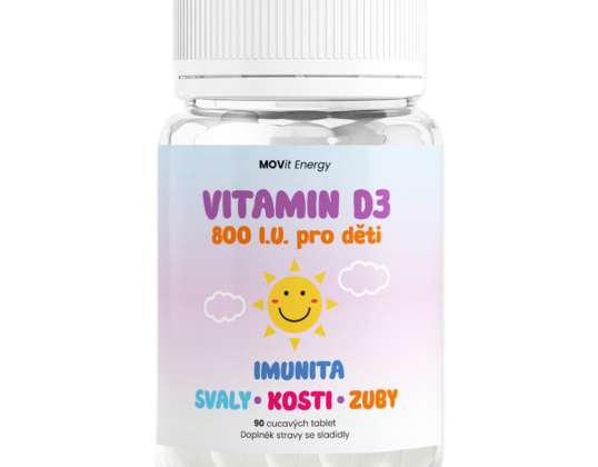 MOVit vitamin D3 800 I.U. pro děti  90 tbl.