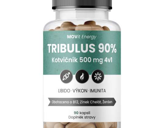 MOVit TRIBULUS 90% Tribulus terrestris 500 mg 4v1, 90 kópií.