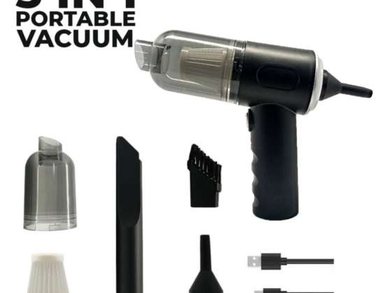 Cordless Mini Car Vacuum Cleaner – Portable, Lightweight, Compact, Washable HEPA Filter, Cartridge